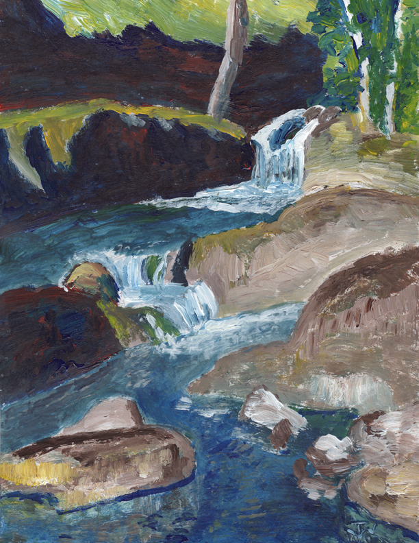 Acrylic on Cardstock 8.5 x 11in For Sale